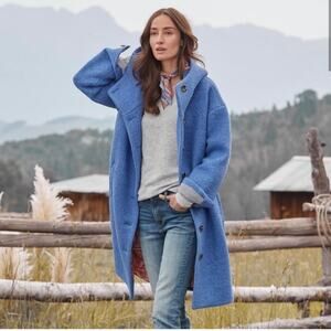 Sundance Vibrant Living Boucle Wool Coat Size Small